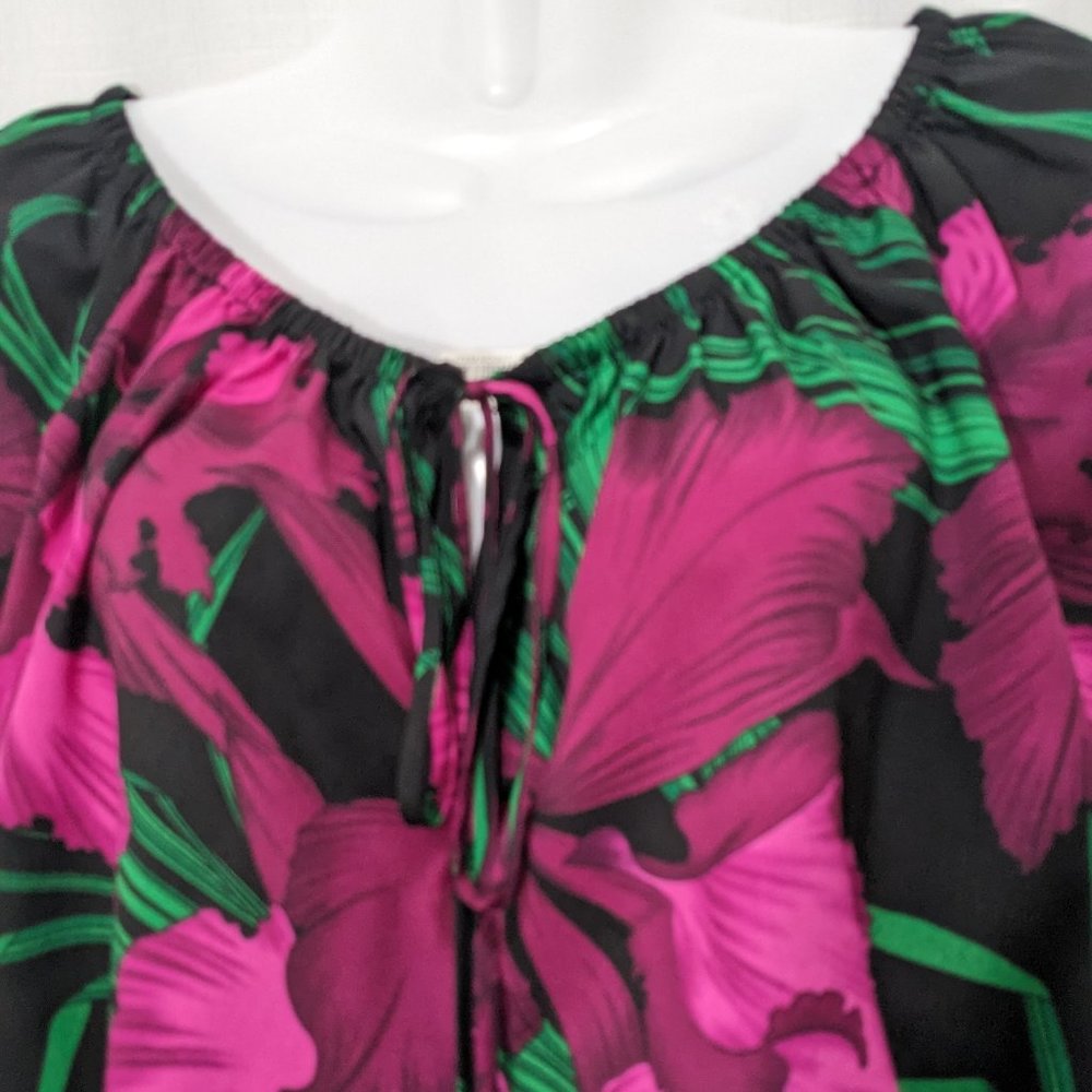MICHAEL KORS Women's Long Sleeve Top Floral Blouse Size S - Picture 2 of 10